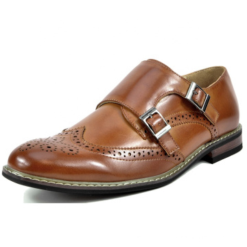 Men's PU Leather Monk Strap Formal Dress Shoes